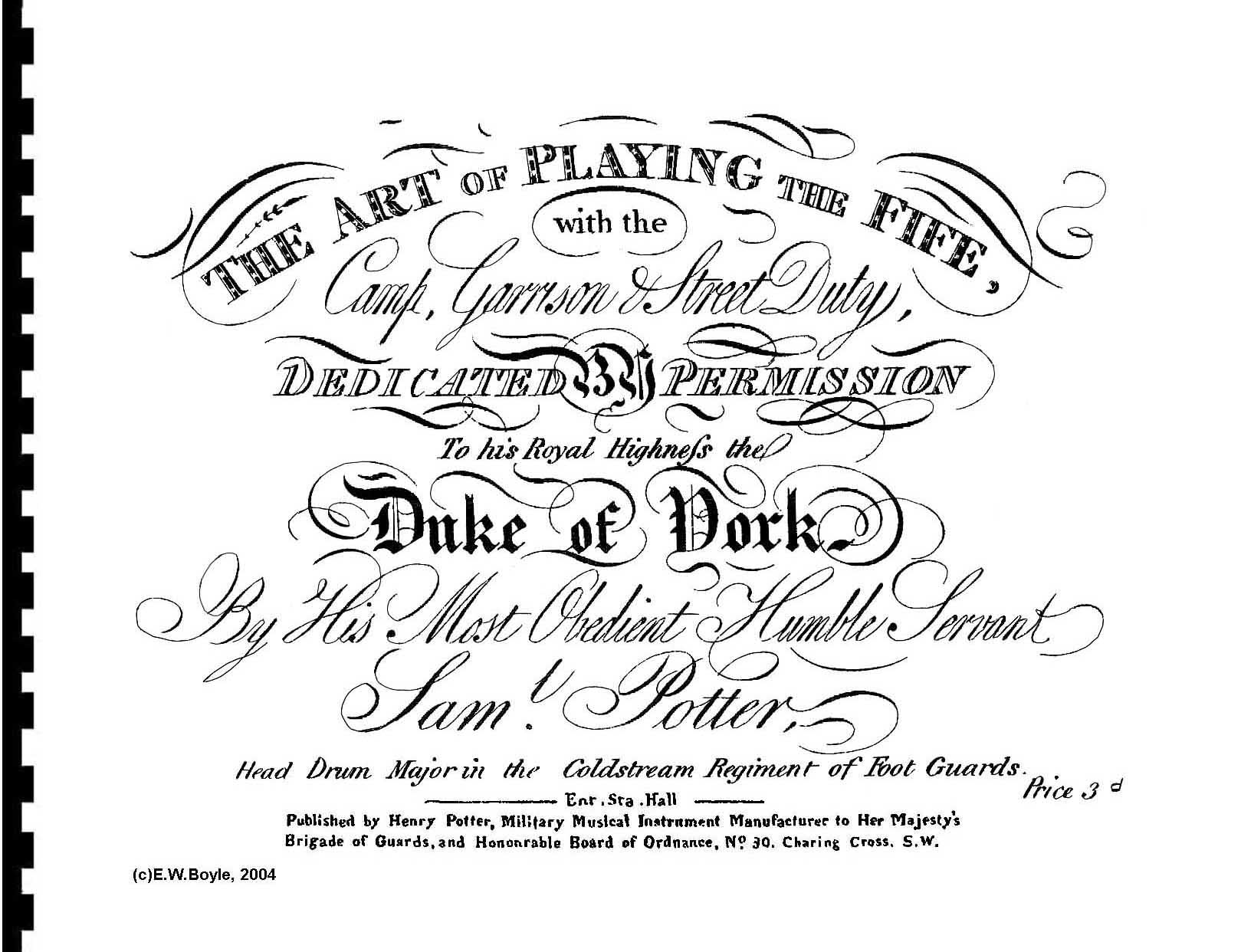 Art of Playing the Fife by Potter