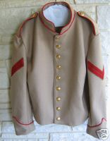 Artillery Corporal Shell Jacket, Butternut w/ Red Piping - Click Image to Close