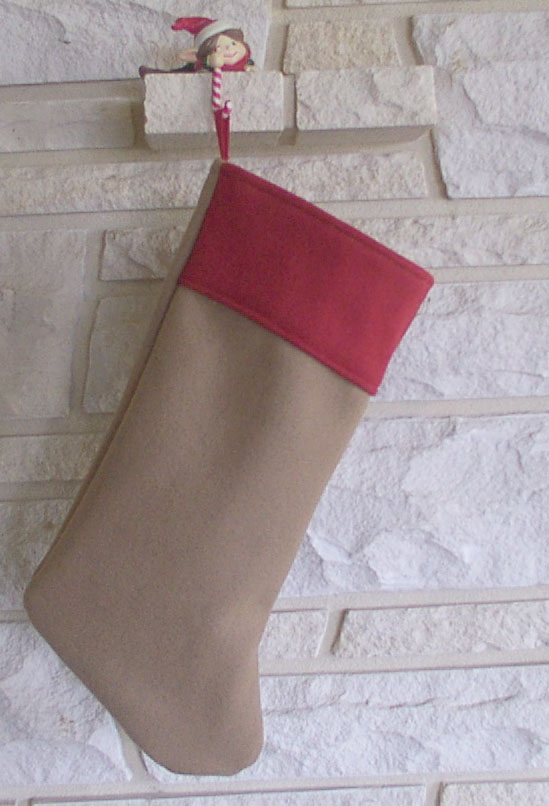 Confederate Artillery Christmas Stocking, Butternut/Red - Click Image to Close