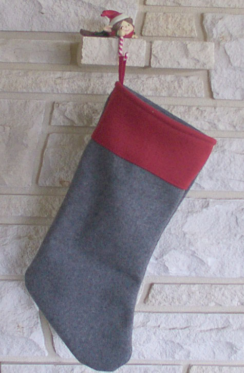 Confederate Artillery Christmas Stocking, Gray/Red