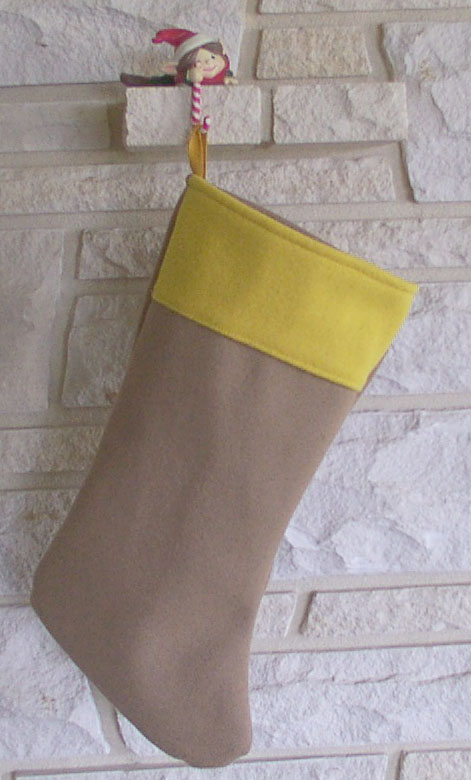 Confederate Cavalry Christmas Stocking, Butternut/Yellow - Click Image to Close