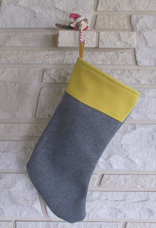 Confederate Cavalry Christmas Stocking, Gray/Yellow - Click Image to Close