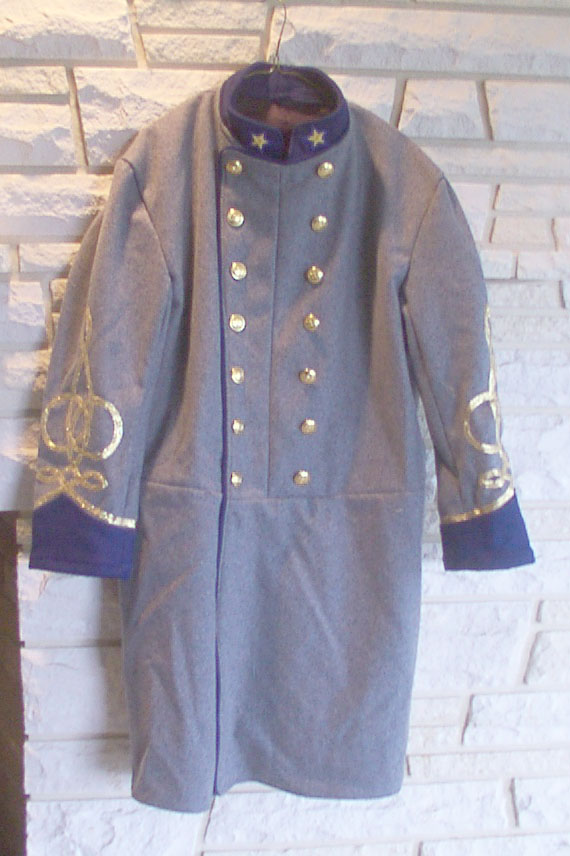 Infantry Major Frock Coat, Gray w/ French Blue Trim - Click Image to Close