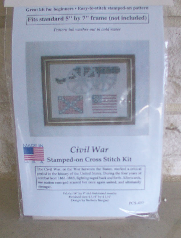 Civil War Stamped on Cross Stitch Kit - Click Image to Close