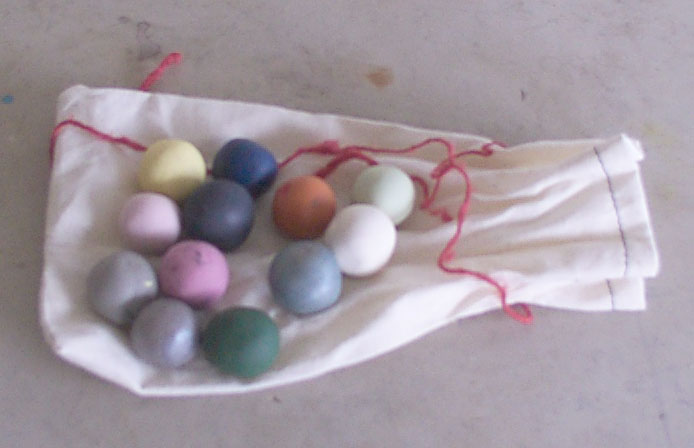 Clay Marbles In A Cotton Pouch