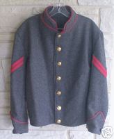 Artillery Corporal Shell Jacket, Dark Gray w/ Red Piping - Click Image to Close
