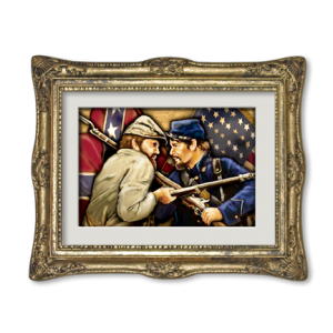 Union and Confederate Soldiers 3D Framed Magnet
