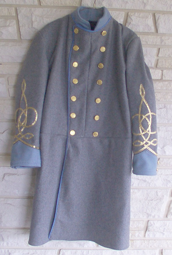 Infantry Officer Frock Coat, Gray w/ Sky Blue Trim - Click Image to Close