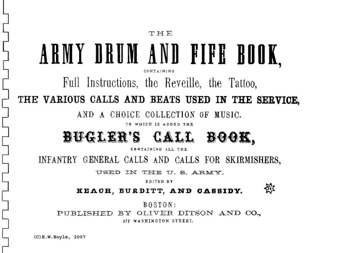 Army Drum and Fife Book by Keach