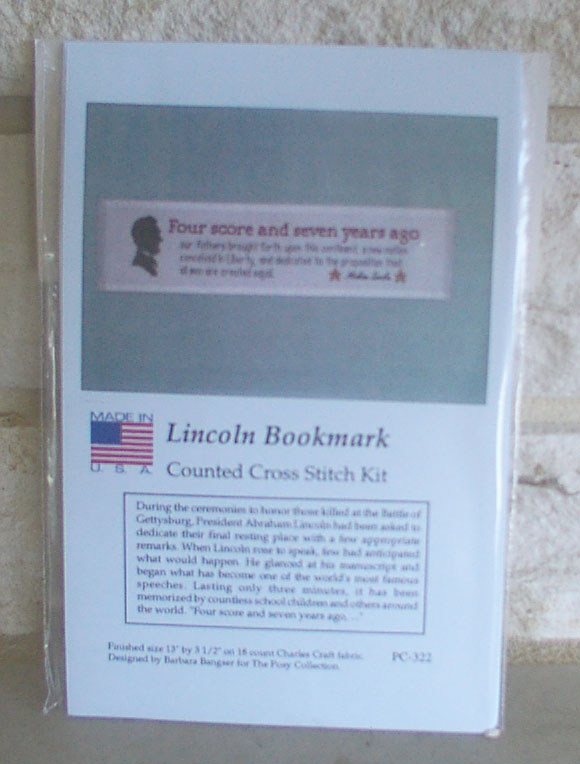 Lincoln Bookmark Counted Cross Stitch Kit