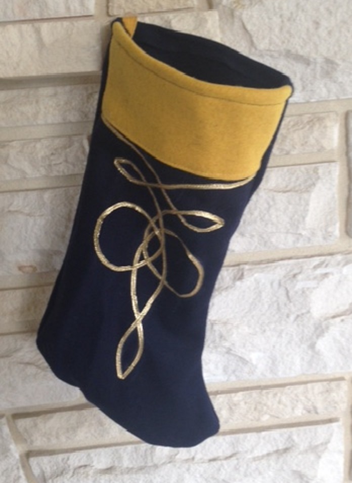 Union Cavalry Officers Christmas Stocking, Blue/Yellow