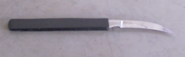 Scalpel with Ebony Handle, Curved, Large - Click Image to Close