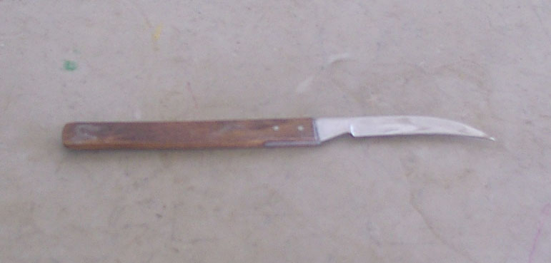 Scalpel with Wood Handle, Curved