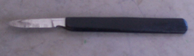 Scalpel with Ebony Handle, Straight, Medium - Click Image to Close