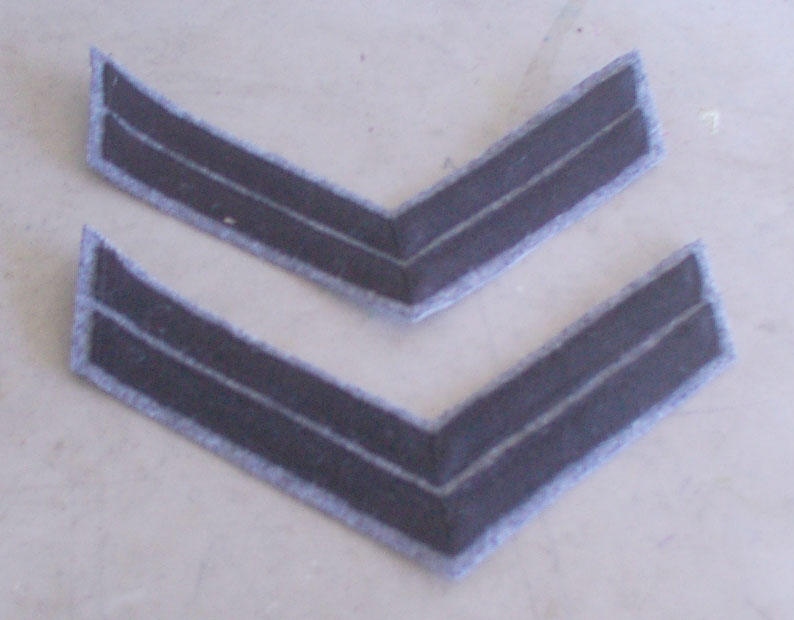 Corporal Chevrons, Confederate, Black on Medium Gray - Click Image to Close